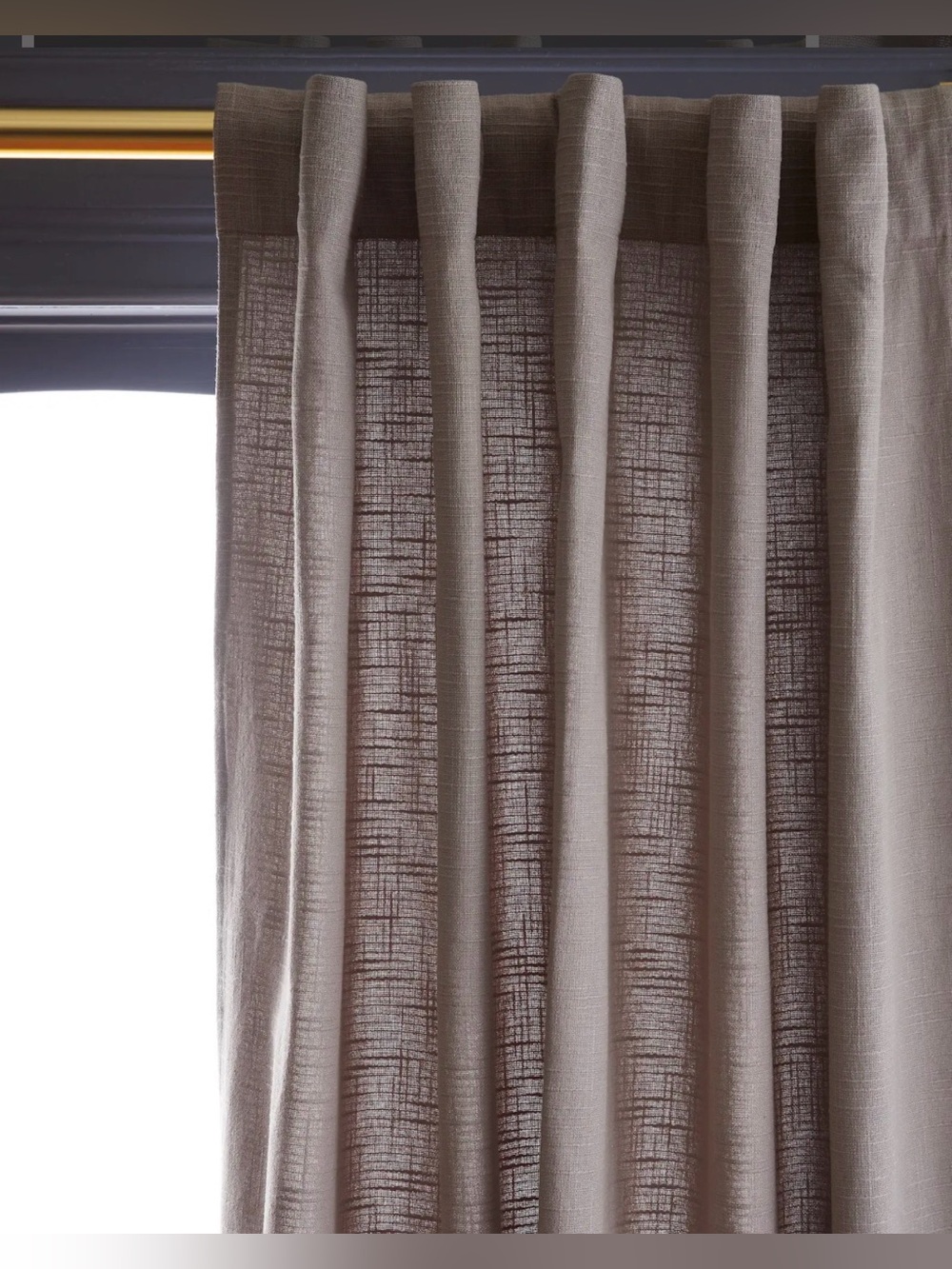 New Quince 100% Cotton Slub Curtain 1 Panel Light Filtering Gray 48 x 84”